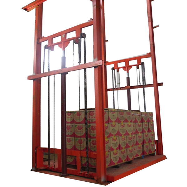 Hydraulic Lead Rail Lift Platform uses for cargo lifting